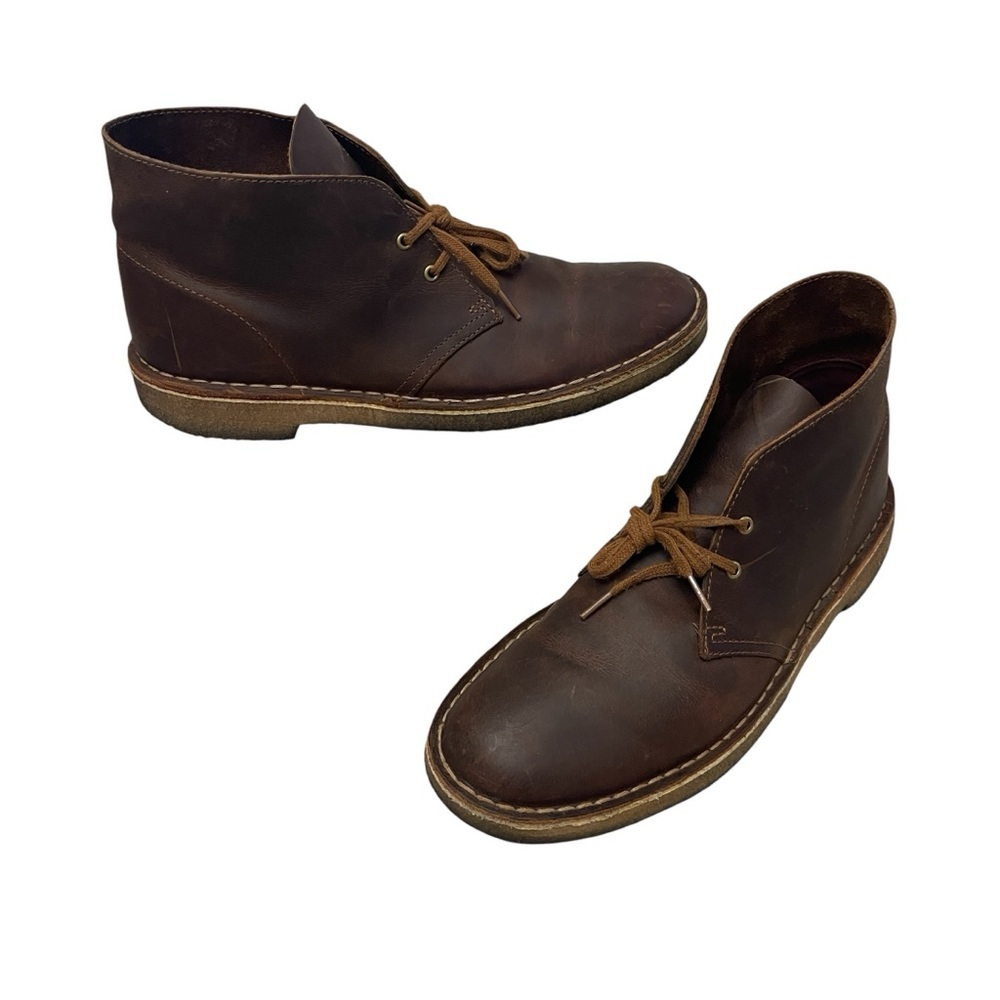 Clarks Originals Desert Brown Beeswax Leather Lace Up Chukka Boot Mens Size 9.5